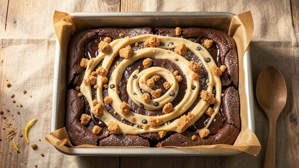 Brownie Recipe With Cookie Dough Topping: Fudgy Base and Gooey Swirls in One Bite