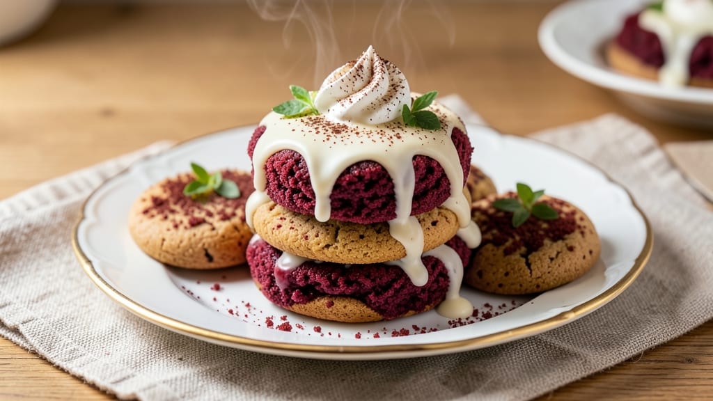 Brooki Red Velvet Cookie Recipe: Spiced Chocolate Swirls With Cream Cheese Frosting
