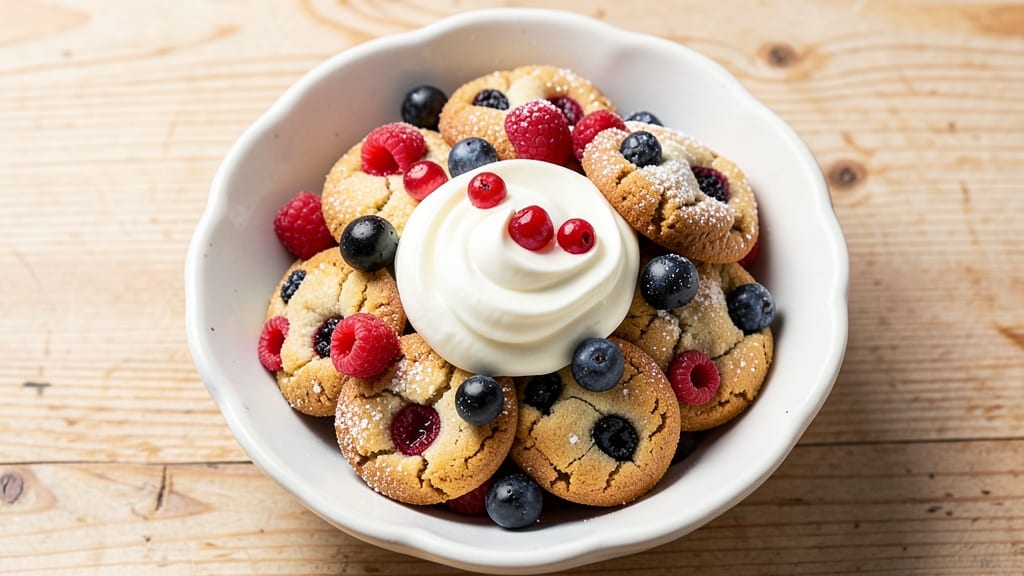 Berries and Cream Cookie Recipe: Bursting Fruit Hearts and Vanilla Swirls