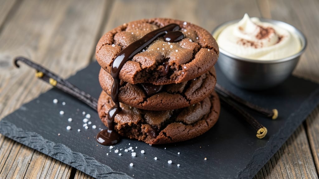 Amazing Chocolate Cookie Recipe: Double Baked Crunch With Vanilla Bean Streaks