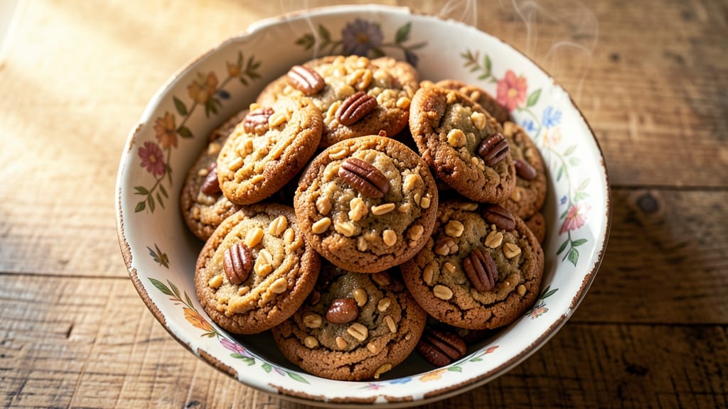 Brown Sugar Pecan Oatmeal Cookie Recipe: Crunchy Oat Topping and Gooey Caramel Bites