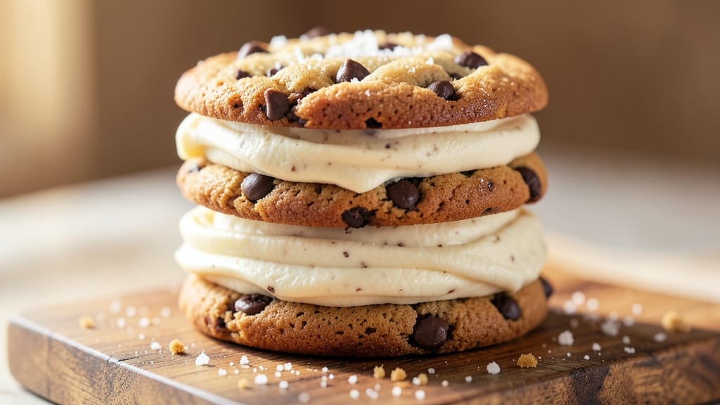 Chocolate Chip Cookie Frosting Sandwiches Recipe: Pillowy Layers of Frosting Between Crunchy Cookies