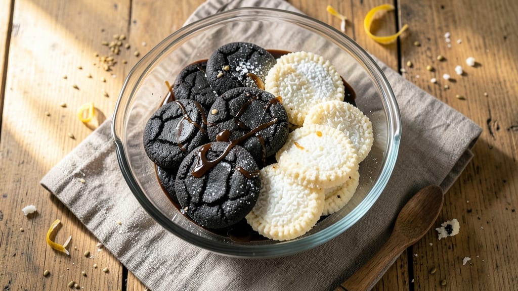 Vegan Black and White Cookie Recipe: Contrasting Vanilla and Cocoa Layers